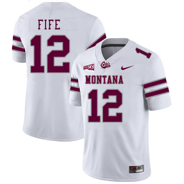 Logan Fife Montana Grizzlies Jersey,University Of Montana Grizzlies #12 Logan Fife Jersey-White